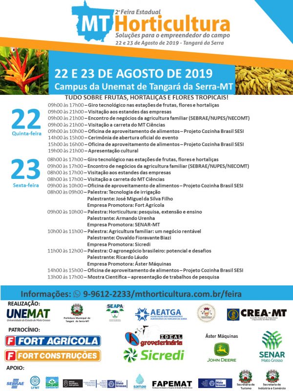 Programação 2ª Feira MT Horticultura